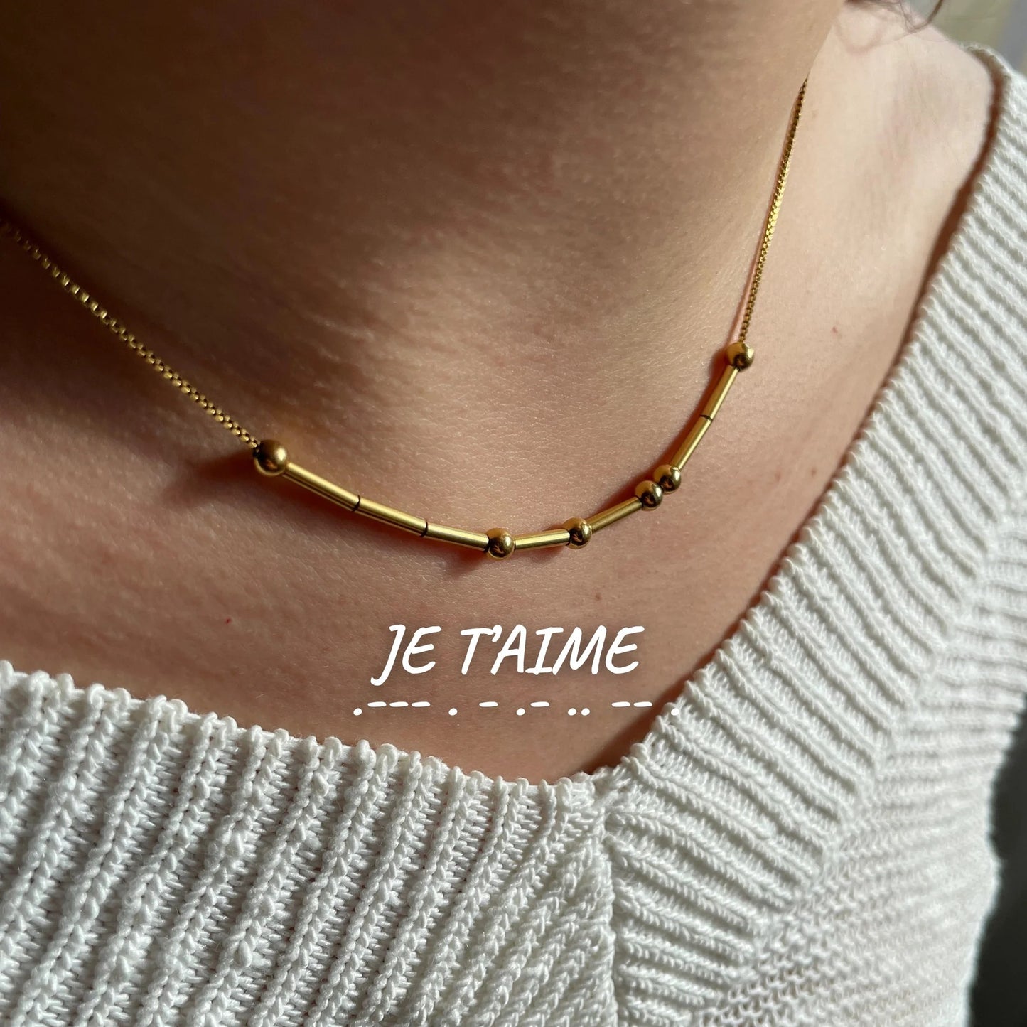 Collier Love Code™ — Votre message secret en Morse
